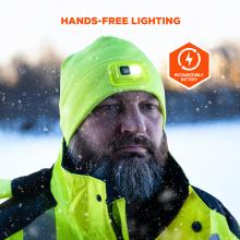 Hands-Free Lighting: The hat provides hands-free illumination and features a rechargeable battery.