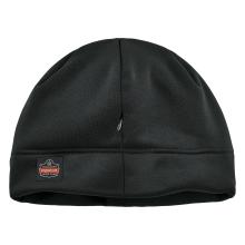 Back of black zippered winter beanie hat bump cap