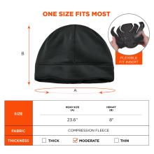 One Size Fits Most: The hat has a head size of 23.6 inches and a height of 8 inches. It is made from compression fleece with moderate thickness and includes a flexible fit insert.