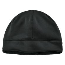 Front of black zippered winter beanie hat bump cap