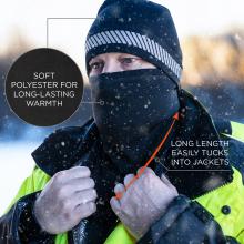 Soft Polyester: Made from soft polyester for long-lasting warmth. The long length easily tucks into jackets.