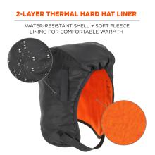 2-Layer Thermal Hard Hat Liner: Features a water-resistant shell and a soft fleece lining for comfortable warmth.