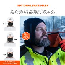 Optional Face Mask: Integrated attachment points are included for an optional face mask to provide additional coverage. Note: mouthpieces 6872, 6874, and 6870 are sold separately.