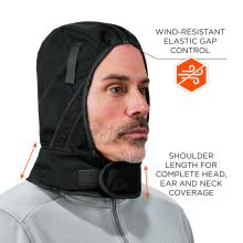 Wind-Resistant Elastic Gap Control: The liner includes wind-resistant elastic gap control and extends to shoulder length for complete head, ear, and neck coverage.