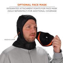 Optional face mask: integrated attachment points for face mask (sold separately) for additional coverage. Hook and loop attachment