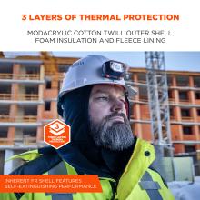 3 Layers of Thermal Protection: This liner features a Modacrylic Cotton Twill outer shell, foam insulation, and a fleece lining. The inherent FR shell provides self-extinguishing performance.