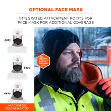 Optional Face Mask: Integrated attachment points allow for an optional face mask to provide added coverage. Note: mouthpieces 6872, 6874, and 6870 are sold separately.