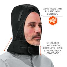 Wind-Resistant Elastic Gap Control: The liner includes wind-resistant elastic gap control and shoulder-length design for complete head, ear, and neck coverage.
