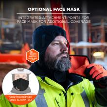 Optional Face Mask: The liner includes integrated attachment points for an optional face mask, providing additional coverage. Note: 6872 mouthpiece is sold separately.