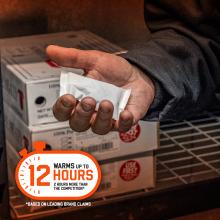 Hand warmers provide up to 12 hours of warmth, which is 2 hours more than leading brand competition claims
