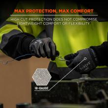 Max protection, max comfort: 18-gauge high cut protection does not compromise lightweight comfort or flexibility