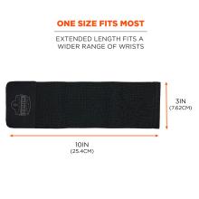 One size fits most. 3 inches wide (7.62cm) and 10 inches in length (25.4cm)
