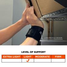 Light level of support. Support scale has levels of extra light, light, moderate, and firm support. Low-profile design