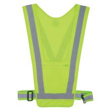 Front of lime x-back hi-vis safety vest with waistband open