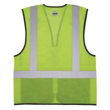Back view of lime 8210zbk mesh hi vis safety vest