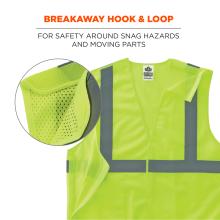 Breakaway hook & loop: for safety around snag hazards and moving parts. Image shows detail of breakaway feature.
