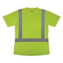 Front of lime class 2 womens hi-vis short sleeve t-shirt