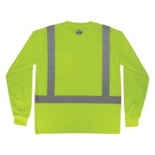Back of class 2 essential lime hi-vis long sleeve t-shirt