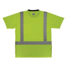 Back of class 2 essential lime hi-vis t-shirt