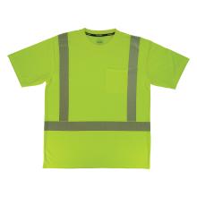 Front of lime class 2 hi-vis short sleeve t-shirt