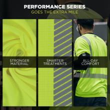 The Performance Series shirt goes the extra mile with stronger material, smarter treatments, and all-day comfort to support demanding work environments.