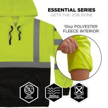 The Essential Series sweatshirt gets the job done with a 10oz polyester fleece interior that is anti-pilling, wrinkle-resistant, and soft with stretch for everyday work performance.