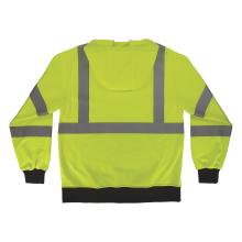 Back of lime class 3 hi-vis zip-up hoodie