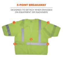 5-point breakaway for safety designed to detach around snag hazards and moving parts