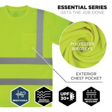 Constructed with breathable, wrinkle-resistant polyester birdseye fabric, this shirt offers UPF 30+ sun protection and moisture-wicking capabilities as part of the Essential Series.