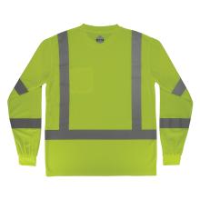 Back of class 3 essential lime hi-vis long sleeve t-shirt