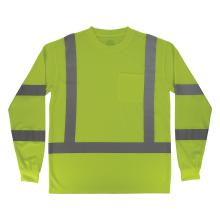Front of class 3 essential lime hi-vis long sleeve t-shirt