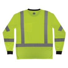 Back of class 3 essential lime hi-vis long-sleeve t-shirt