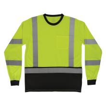 Front of class 3 essential lime hi-vis long-sleeve t-shirt