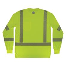Back of lime class 3 hi-vis long sleeve t-shirt