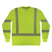 Front of lime class 3 hi-vis long sleeve t-shirt