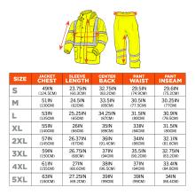Size chart. Small S Jacket Chest 49IN 124.5CM Sleeve Length 23.75IN 60.3CM Center Back 32.75IN 83.2CM Pant Waist 29.5IN 74.9CM Pant Inseam 29.6IN 75.2CM. Medium M Jacket Chest 51IN 130CM Sleeve Length 24.5IN 62CM Center Back 33.5IN 85CM Pant Waist 30.5IN 77.5CM Pant Inseam 30.25IN 77CM. Large L Jacket Chest 53IN 135CM Sleeve Length 25.25IN 65CM Center Back 34.25IN 87CM Pant Waist 31.5IN 80CM Pant Inseam 30.9IN 78.5CM. Extra Large XL Jacket Chest 55IN 140CM Sleeve Length 26IN 66CM Center Back 35IN 89CM Pant 