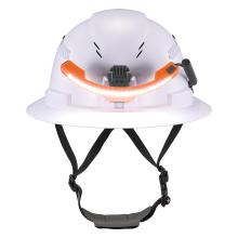 Front view of wide beam headlamp with hard hat mount wide light tilted down