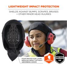 Lightweight impact protection: shields against bumps, scrapes, bruises and other minor head injuries. Foam protection layer reduces impact without absorbing odors