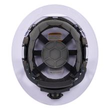 Inside view of white full brim safety helmet
