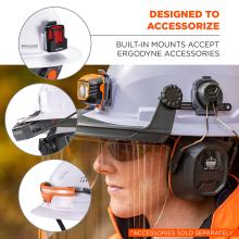 Designed to Accessorize: Built-in mounts accept Ergodyne accessories including lights, clips, and earmuffs. Accessories are sold separately.