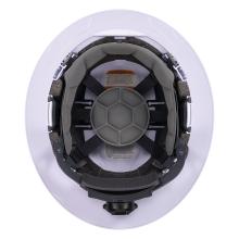 Inside view of white full brim safety helmet