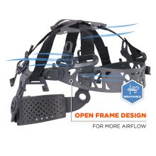 Open Frame Design: The helmet’s breathable open frame design allows for increased airflow, enhancing comfort for long wear durations.