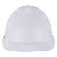 Front of white vented lightweight hard hat