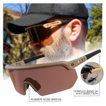 Designed for comfort and flexibility, the glasses feature a rubber nose bridge and temples that can bend in any direction, adapting to different head shapes and fitting securely.