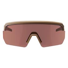 Front view of matte desert frame bronze lens high contrast safety glasses