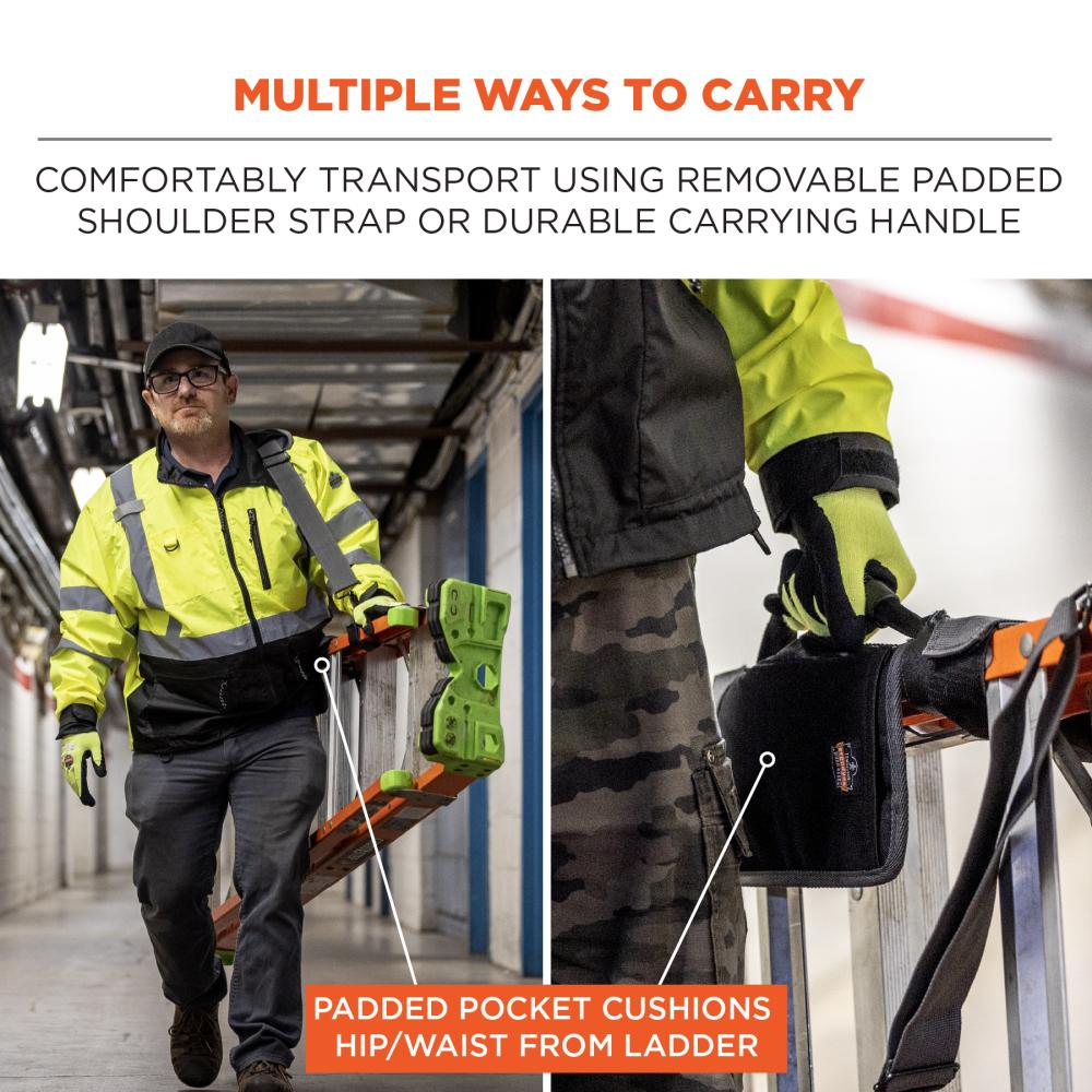 multiple ways to carry. comfortably transport using removable pdaded shoulder strap or durable carrying handle.