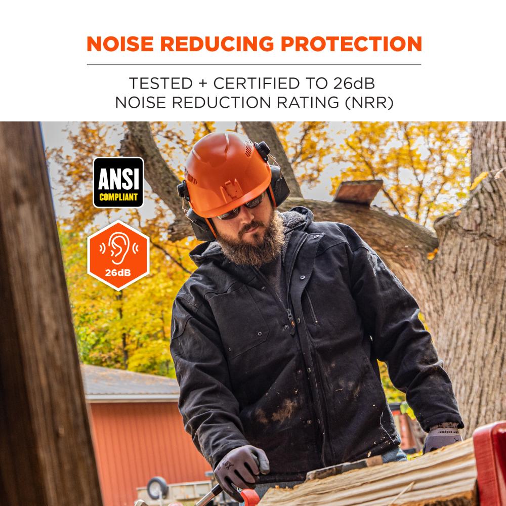 noise reducing protection. tested and certified to 26dB noise reduction rating (NRR)