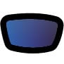 Blue Mirror Lens, Black Frame