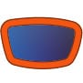 Blue Mirror Lens, Orange Frame