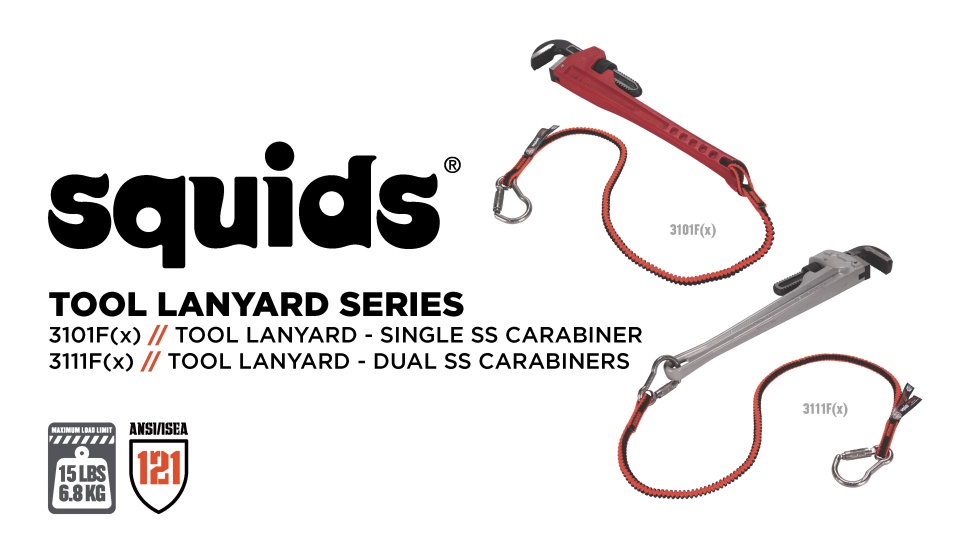Squids® 3102F(x) Detachable Single Carabiner Tool Lanyard - 5lbs – Tower  One Inc